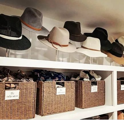 Organize Hats, Hat Rack Ideas, Store Hats, Closet Transformation, Master Closet Design, Master Bath Design, Custom Closet Design, Dream Closet Design, Hanging Hats