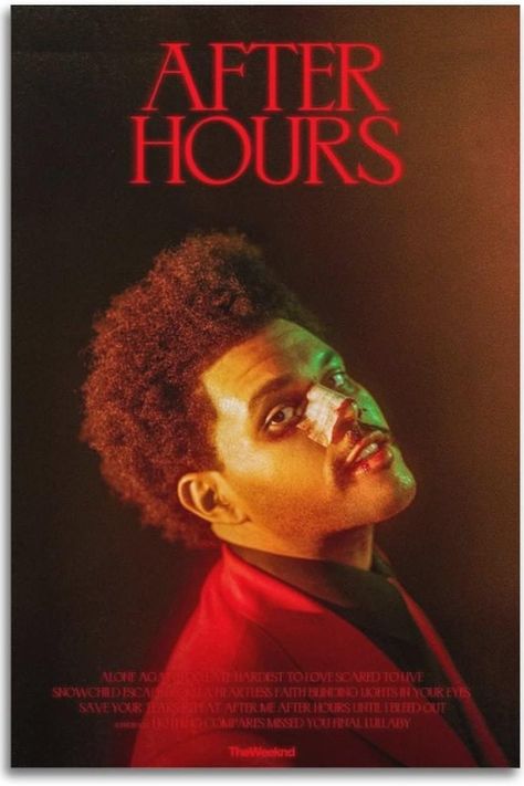 The Weeknd Poster Room Decor, The Weeknd Concert Poster, After Hours Poster, Retro Aesthetic Room Decor, Weekend Album, Retro Aesthetic Room, Weeknd After Hours, Room Decor Painting, Singer Poster