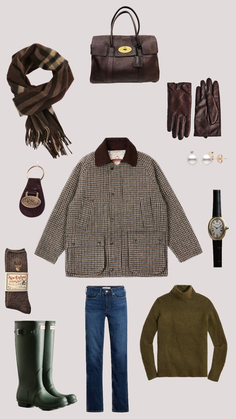 Nancy Meyers Winter Outfit, English Country Aesthetic Fashion, Preppy Style Capsule Wardrobe, Cotswold Outfit, English Cottage Outfit, Old English Outfit, English Country Winter Outfits, English Classic Outfit, French Countryside Aesthetic Outfits