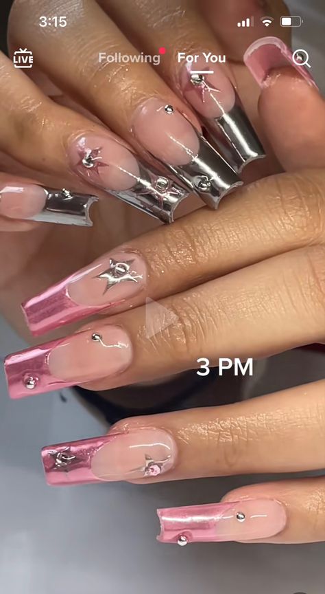 Stilleto Aura Nails, Doja Cat Nails Ideas, Suki Fast And Furious Nails, Doja Cat Nails, Acyrilics Nails Ideas, Kali Uchis Nail Ideas, Kali Uchis Nails, Aesthetic Nails Y2k, Recipe Breakfast Casserole