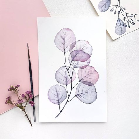 Handmade Bookmarks Diy, Transparent Watercolor, Leaf Painting, Learn Watercolor, Transparent Flowers, Art Hub, Watercolor Floral Pattern, Painted Leaves, Plant Art