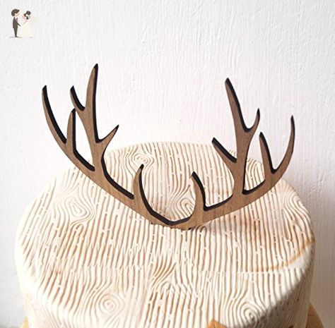 Deer antlers cake topper, wedding cake topper, antlers topper, rustic wooden cake topper, woodland wedding decoration, your choice of wood - Cake and cupcake toppers (*Amazon Partner-Link) Enchanted Forest Cake, Deer Antler Wedding, Deer Antler Crafts, Woodland Wedding Decorations, Deer Cakes, Wooden Cake Topper, Antler Wedding, Antler Crafts, Rustic Wedding Cake Toppers