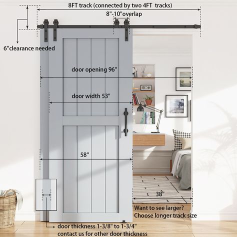 Sliding barn door track