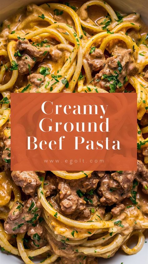 Create a comforting dinner with this stovetop creamy ground beef pasta—an easy and delicious meal everyone will love. Creamy Ground Beef Pasta, Creamy Beef Pasta, Elbow Pasta Recipes, Creamy Ground Beef, Pasta For Dinner, Ground Beef Pasta Recipes, Beef Pasta Recipes, Comforting Dinner, Ground Beef Pasta