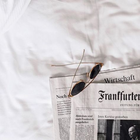 Newspaper, Sunglasses, White