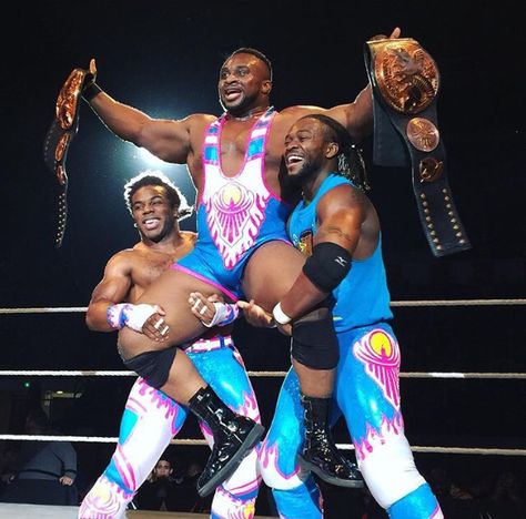 The New Day as WWE Tag Team Champions The New Day Wwe, Eminem Funny, Kofi Kingston, Wwe Tag Teams, Professional Wrestlers, Wwe Tna, Wwe Wallpapers, Wwe World, Total Divas