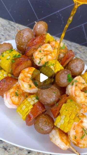 Bri’s Heat 💕 | Food Content Creator on Instagram: "I’ve been wanting to try these seafood boil kabobs and they were everything I thought they would be🤤  What y’all think?  Full recipe on my YouTube channel, click the link on my page to get there.  • • • • • • • • • • • #seafoodboil #shrimpboil #shrimp #corn #kabob #easyrecipes #quickrecipes #dinner #grilling #garlicbutter #cajun #shrimprecipes #shrimpkabobs #explore #explorepage✨ #stlfoodscene #stlfoodie #chicagofood #tasty #tastyfood #foodreels #foodie #foodblogger" Seafood Boil Kabobs, Sausage And Shrimp Kabobs, Wedding Kabobs, Shish Kabobs Shrimp, Shrimp Kabobs On The Grill, Seafood Kabobs, Sausage Kabobs, Shrimp Corn, Food Content Creator