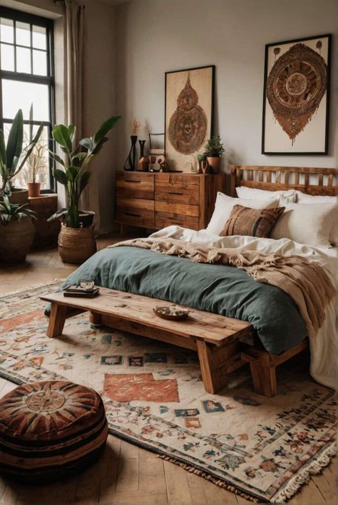 Transform Your Bedroom With Bohemian Inspiration 20 Cottage Core Small Bedroom, Bohemian Style Bedroom, Style Bedroom Ideas, Bohemian Bedroom Inspiration, Apartment Boho, Modern Bohemian Style, Hippie Room, Barn House Interior, Bedroom Bohemian