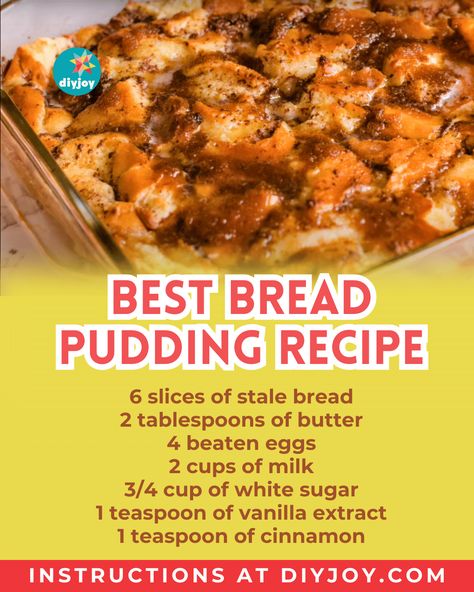 Hot Chocolate Pudding Recipe, Bread Pudding Recipe Crockpot, Bread Pudding Recipe With Vanilla Sauce, Southern Bread Pudding, Stale Bread Recipes, Bread Pudding Recipe Easy, Best Bread Pudding, Best Bread Pudding Recipe, Bread Pudding Easy