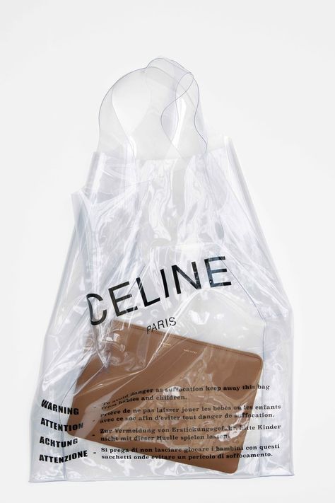 Clear Plastic Bag, Plastic Bag Fashion, 70s Necklace, Cv Inspiration, Old Celine, Plastic Fashion, Plastic Shopping Bags, Transparent Bag, Phoebe Philo