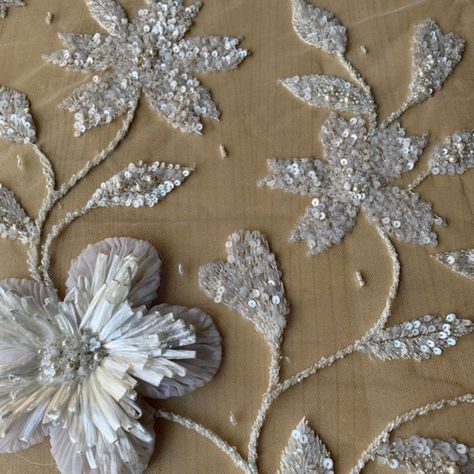 Haute Couture Fabric, Cotton Kurti Designs, Applique Fabric, African Print Fabric, Handmade Beaded Jewelry, Luxury Bridal, Brocade Fabric, Little Flowers, Tulle Fabric