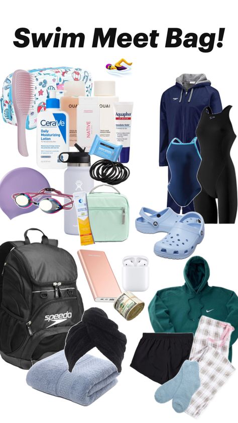 What to bring to a big meet! These are just the essentials you can bring nothing you want ❤️ Swim Training Plan, Competitive Swimming Pictures, Swimming Drills, Swimming Funny, Swimming Motivation, Swimming Memes, Swimming Pictures, Swimmer Problems, Swimming World