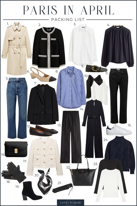 Paris Spring Capsule Wardrobe, Spring Jackets For Women 2024, Capsule Basics, What To Pack For Paris, Paris In April, Parisian Outfits, Capsule Wardrobe Casual, Capsule Wardrobe Women, Spring Summer Capsule Wardrobe