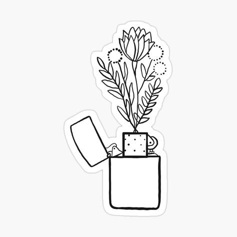 Get my art printed on awesome products. Support me at Redbubble #RBandME: https://www.redbubble.com/i/sticker/flowers-from-lighter-by-shoprose/69727851.EJUG5?asc=u Lighter Sticker, Cricket Lighter, Flower Lights, Buy Flowers, Transparent Stickers, Flower Tattoos, Flower Drawing, Tattoos And Piercings, Ink Tattoo