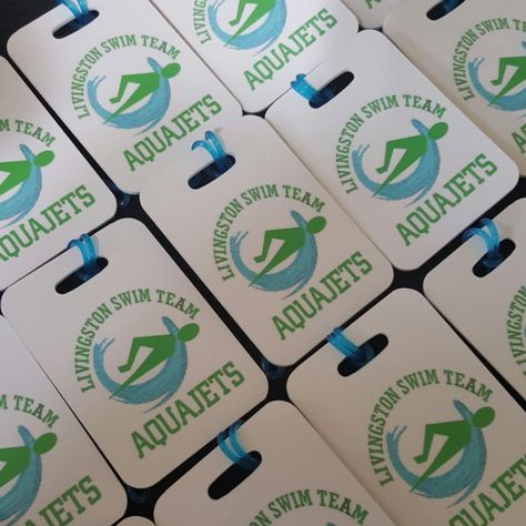 End Of Season Swim Team Gifts, Swim Bag Tags, Swim Team Gift Bags, Swim Team Gift Ideas, Swim Team Logo, Summer Swim Team, Swim Banquet, Captain Ideas, Swim Team Gifts