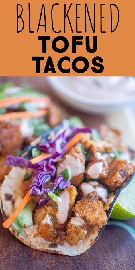 Chipotle Tofu Tacos, Crispy Tofu Tacos, Low Cal Tofu Recipes, Plant Based Dinners, Mexican Tofu, Blackened Tofu, Easy Tofu Recipes, Tacos Vegan, Tofu Tacos