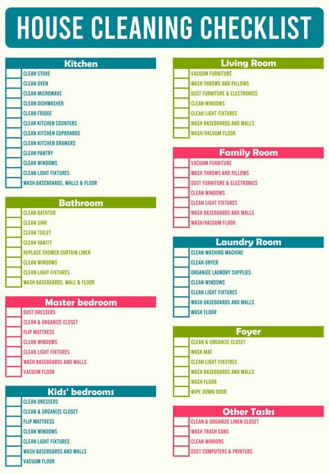 Printable House Cleaning Checklist Clean House To Do List, House Cleaning To Do List, Everyday House Cleaning Checklist, House Cleaning Task List, House Cleaning Binder, Household Goods Checklist, House Cleaning Template Free Printable, Detail Cleaning House List, Monthly Cleaning Checklist Printables Free