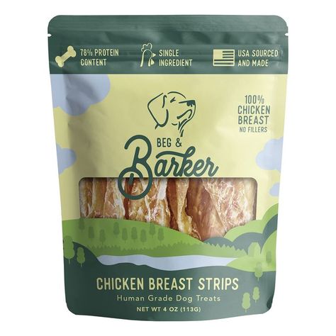 Beg & Barker Jerky for Dogs - Dog Training Treats - Natural Dog Treats Made in The USA - Grain Free, Diabetic-Friendly, High Chicken Jerky For Dogs, Jerky For Dogs, Dog Jerky, Adopt Dog, Pet Food Packaging, Stuff For Dogs, Chicken Dog, Chicken Jerky, Dog Training Treats