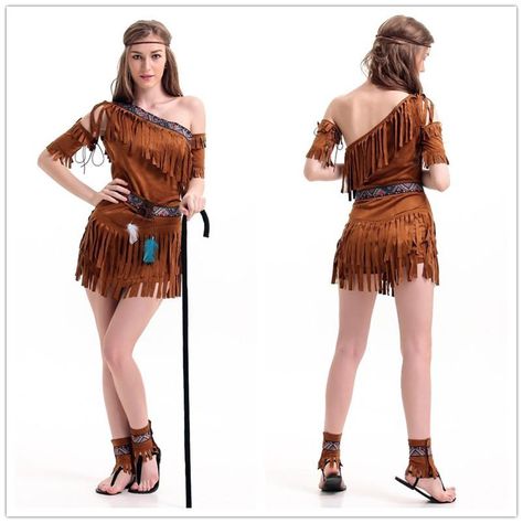 Sexy american native costume Halloween Indian, Purim Party, Hunter Dress, Hunter Costume, Forest Hunter, Princess Fancy Dress, Faux Suede Dress, Indian Princess, Women's Uniforms