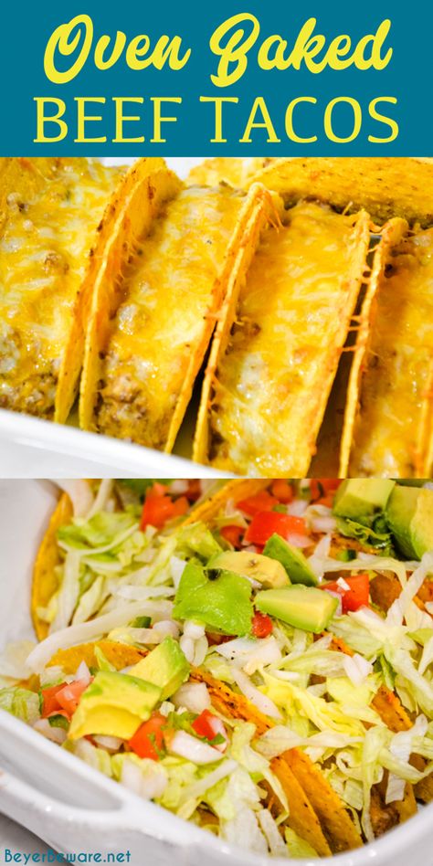 Hamburger Meat Recipes Taco, Taco Dinner Ideas Ground Beef, Taco Meat With Cream Cheese, Ground Beef Baked Tacos, Baked Tacos Beef, Crispy Baked Beef Tacos, Oven Tacos Baked, Baked Mini Tacos Ground Beef, Oven Baked Tacos Ground Beef