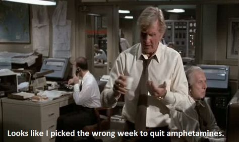 Airplane - 'looks like I picked the wrong week to quit amphetamines' Airplane Movie Quotes, Happy Gilmore Quotes, Airplane Movie, Funny Vintage Ads, Coffee Quotes Funny, Laughter The Best Medicine, Sick Humor, See Movie, Movie Quotes Funny