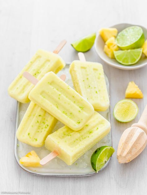 Coconut Milk Popsicles, Pineapple Popsicles, Lime Popsicles, Frozen Popsicles, Coconut Popsicles, Mango Popsicles, Popsicle Party, Fruit Pops, Fruit Popsicles