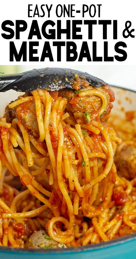 Quick And Easy Dinner Recipes With Meatballs, Frozen Meatball Spaghetti Recipes, One Pot Spaghetti And Meatballs, Spaghetti And Frozen Meatballs, Crock Pot Spaghetti And Meatballs, Easy Spaghetti And Meatballs, Meatball Spaghetti, Pasta Entrees, Spaghetti With Meatballs