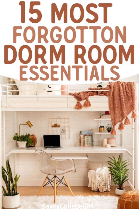 15 Most commonly forgotten college items! Some of these are weird college essentials IO can't live without! If you're creating your college checklist for move-in day, don't forget these items! These are the dorm room essentials I would recommend for any college students living in a dorm room. #collegedormroom #dormroomessentials #dormroomorganization #college #dormroomhacks Dorm Room Essentials List, College Items, College Dorm Checklist, Dorm Room Checklist, College Dorm Room Inspiration, College Checklist, College Dorm Room Essentials, Dorm Inspiration, Dorm Room Hacks