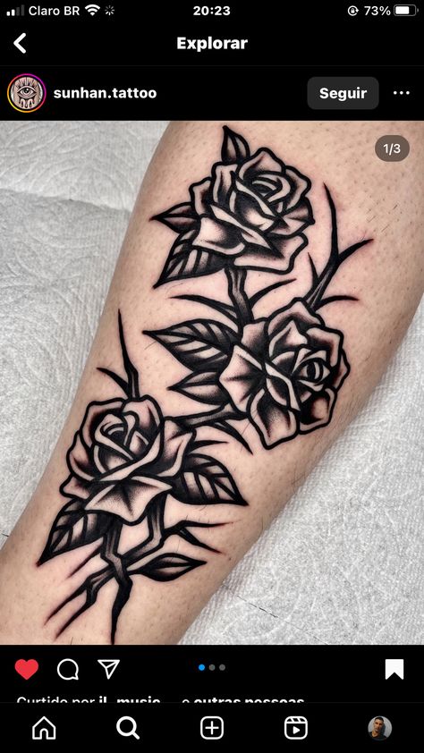 Skull Plant Tattoo, Traditional Black And Grey Tattoos, Traditional Tattoo Rose, Old School Rose Tattoo, Traditional Rose Tattoo, Scroll Tattoos, Flower Vine Tattoos, Cloud Tattoo Design, Traditional Tattoo Drawings