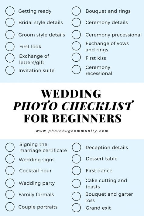 Wedding Photography Tips For Beginners, Wedding Photography Shot List, Wedding Photo Checklist, Videographer Wedding, Wedding Photo List, Photography Price List, Photo Checklist, Wedding Photography Checklist, Wedding Photography Pricing