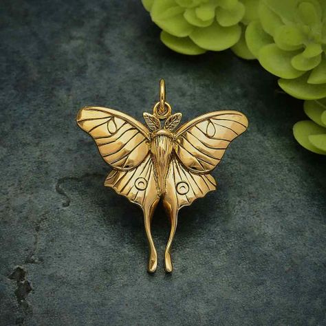 VNA4150 BZCHRM Bronze Luna Moth Pendant 28x24mm Moth Jewelry, Moth Pendant, Moth Necklace, Mushroom Ring, Mermaid Pendant, Silver Mermaid, Tempe Az, Luna Moth, Bronze Pendant