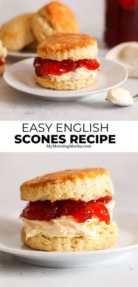 Traditional English Scones Recipe, Jam Scones, Sweet Scones Recipe, Scones And Clotted Cream, British Scones, Best Scone Recipe, English Scones, Gluten Free Scones, Scones Recipe Easy