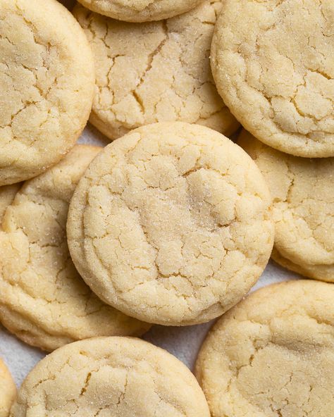 Dairy Free Sugar Cookies, Basic Cookie Recipe, Chewy Sugar Cookie Recipe, Drop Sugar Cookies, Butter Sugar Cookies, Basic Cookies, Classic Cookies Recipes, Chewy Sugar Cookies, Sugar Cookie Recipe