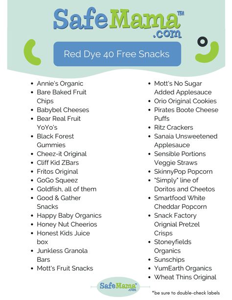 Red Dye Free Foods, Motts Fruit Snacks, Dye Free Snacks, Dye Free Foods, Red Dye 40, Red Food Dye, Kids Juice, Healthy Food Swaps, Snacks List