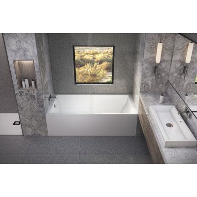 The perfect tub shower combination for a smaller space. This contemporary bathtub with a spacious interior for showering and lumbar support for reclining makes even the most basic space luxurious. Add an air massage or whirlpool system to this skirted tub and bathing can become the ultimate hydrotherapy experience. Bring the natural motions of air and water together with a combination system. Allow both the air bubbles and water jets to simultaneously massage the stress from your body. These sys Hydro Therapy, Relaxing Muscles, Bath Relaxing, Bathtub Dimensions, Contemporary Bathtubs, Shower Tub Combination, Jetted Bath Tubs, Malibu Home, Whirlpool Bathtub