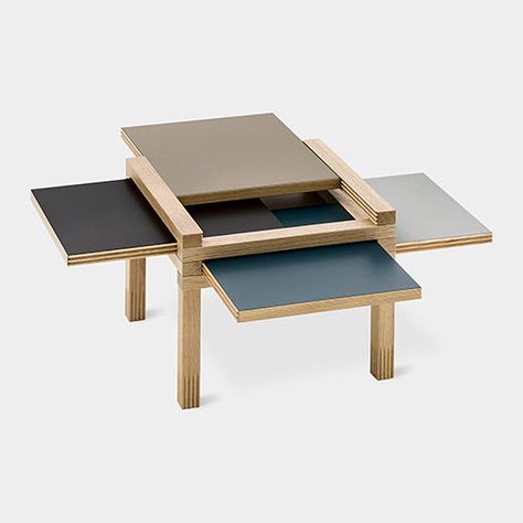 Expandable Tables, Collapsible Furniture, Buddha Altar, Moma Store, Minimalist Furniture Design, Modular Table, White Rhino, Moma Design, Folding Furniture