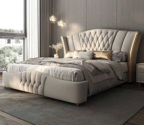 Modern Luxury Bedroom Bed Frames Wood, Latest Modern Bed Designs, Latest Design Bed, Latest Bed Back Designs Modern, New Latest Bed Design, Latest Luxury Bed Design, Double Bed Design Modern Luxury, Latest Bed Headboard Design, New Bed Designs 2022 Modern