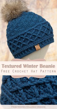 Womens Crochet Winter Hat, Hat Crochet Pattern Free Women, Childs Crochet Hats Free Pattern, Free Top Down Crochet Hat Patterns, Womens Beanie Crochet Pattern Free, Wave Beanie Crochet Pattern, Crochet Hats Free Pattern Stripes, Crochet Textured Hat, Mommy And Me Beanie Crochet Pattern Free