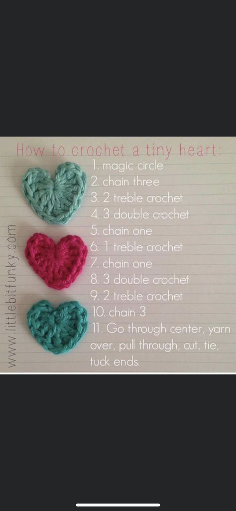 Flat Heart Crochet Pattern, Crochet Heart Shaped Leaf Pattern, Magic Circle Heart Crochet, Red Heart Ombre Crochet Pattern, Crochet Multicolor Heart, Magic Circle, Pull Through, Tiny Heart, Crochet Heart