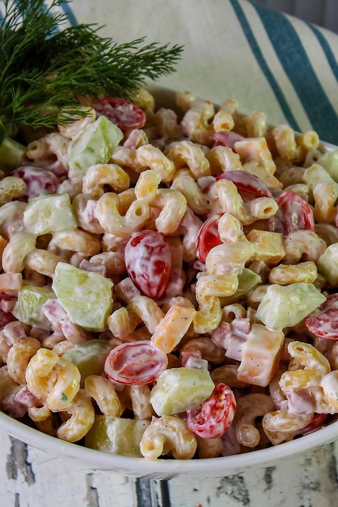 Ham And Cheese Pasta Salad, Ham And Cheese Pasta, Creamy Ranch Dressing, Creamy Ranch, Potato Pasta, Ranch Pasta Salad, Ranch Pasta, Summer Side Dish, Pasta Side Dishes