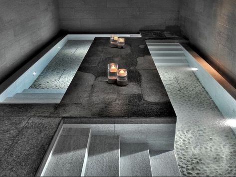 Spa Hammam, Small Indoor Pool, Underground Pool, Pool Lighting, Pool Indoor, Home Spa Room, Indoor Spa, Spa Interior Design, Indoor Pools