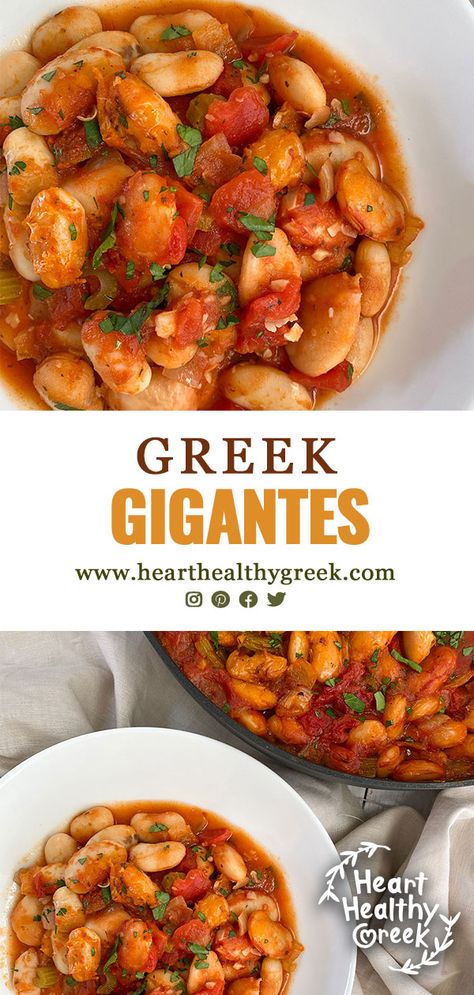 Gigante Beans Greek, Protein Dinner Recipes Vegetarian, Greek Mezze Recipes, Greek Giant Beans, Gigante Beans Recipe, Greek Lenten Recipes, Greek Gigantes Beans, Gigantes Plaki Greek Recipes, Greek Vegetable Recipes