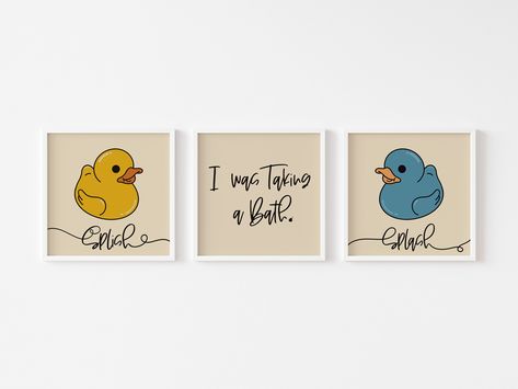 Rubber Duck Bathroom, Duck Bathroom, Relax Signs, Fun Bathroom, Cute Bathroom, Duck Print, Art Mignon, Taking A Bath, Nursery Poster