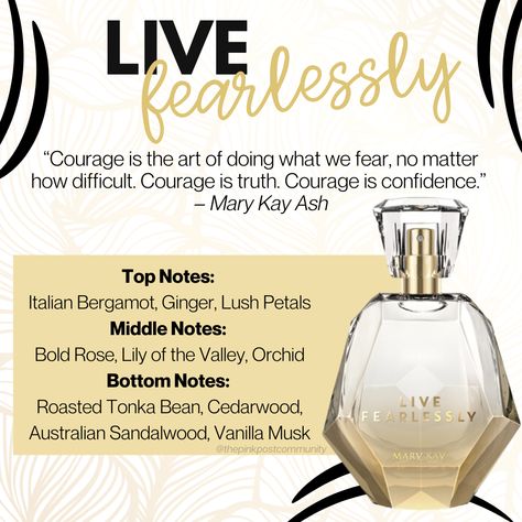 Our Live Fearlessly #perfume is more than just a #fragrance; it's a daily reminder to walk in #confidence and bloom with #courage, just like Mary Kay Ash herself!  #MaryKayWithCatharine #skincare #makeup Mary Kay Ash, Mary Kay Business, Fragrance Cologne, Skincare Makeup, Lily Of The Valley, Daily Reminder, Mary Kay, Walk In, Ash