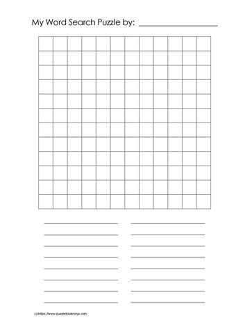 12 x 12 Blank Word Search How To Make A Word Search Puzzle, Blank Word Search Template, Diy Word Search, Word Search Template, Make A Word Search, School Sheets, Red Word, Beaver Scouts, Cd Template