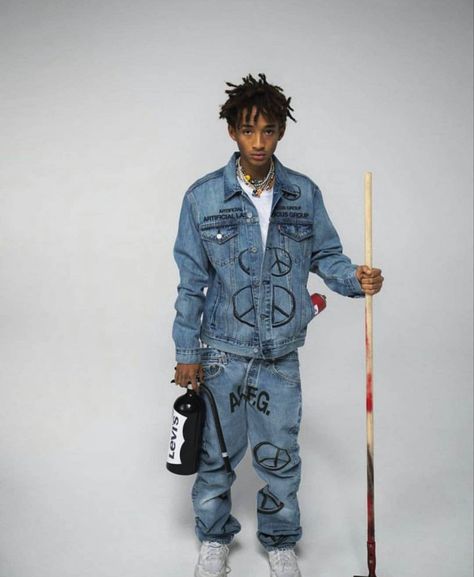 Jaden Smith Fashion, Vest Outfits Men, Denim Photoshoot, Pretty Flacko, Art Outfit, Denim Art, Jaden Smith, Dope Outfits For Guys, Black Couples Goals