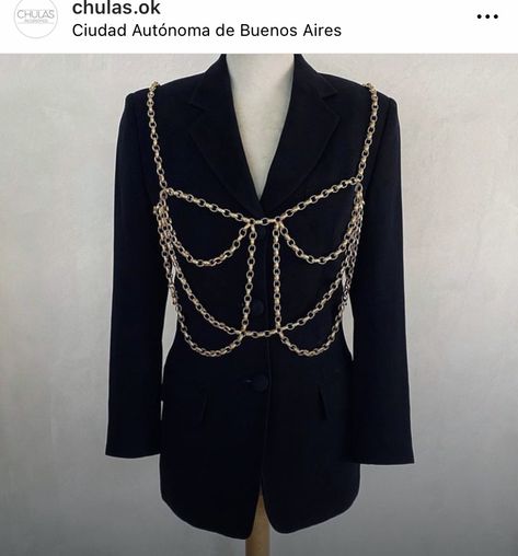 Chain Corset, Glam And Glitter, Gold Top, Fancy Jewelry, Rolo Chain, Women's Blazer, Bell Sleeve Top, Halloween Costumes, Women Wear