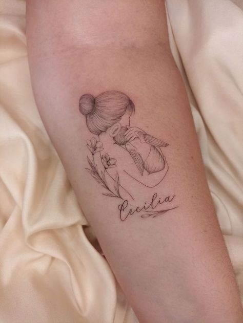 Miscarried Baby Tattoo, Angel Baby Tattoo, Baby Memorial Tattoos, Baby Angel Tattoo, Heaven Tattoos, Magic Runes, Phrase Tattoos, Mom Tattoo Designs, Mommy Tattoos