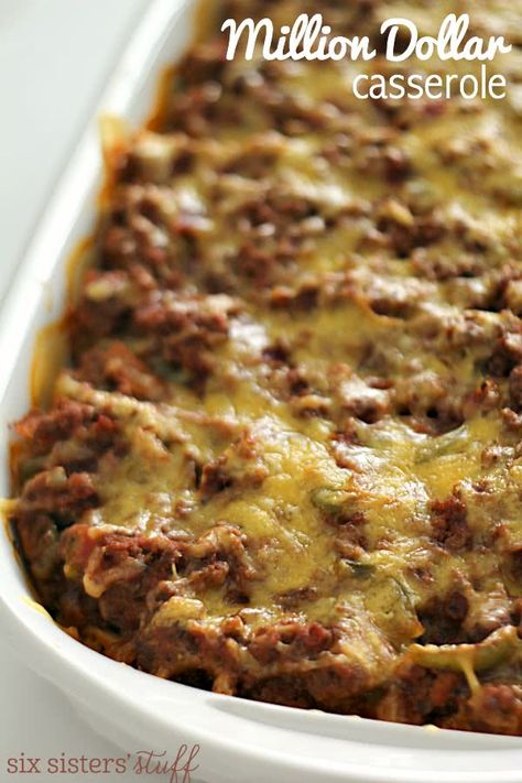 20 of the BEST Casserole Recipes | Six Sisters' Stuff Million Dollar Casserole, Bacon Board, Hamburger Casseroles Recipes, Ground Beef Casserole Recipes, Spaghetti Casserole, Best Casseroles, Beef Casserole Recipes, Ground Beef Casserole, Easy Casserole Recipes