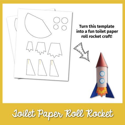 Toilet Roll Rocket, Toilet Paper Roll Rocket, Rocket Template, Fun Toilet, Rocket Craft, Classroom Idea, Space Unit, Space Camp, About Science